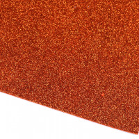 Samolepiaca penová guma Moosgummi s glitrami 20x30 cm, 2 ks, oranžová